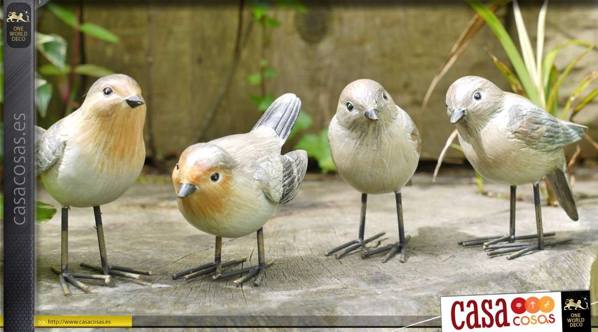 Destello Revelar Formular Conjunto de 4 pájaros decorativos de metal (4 modelos diferentes) 10 cm