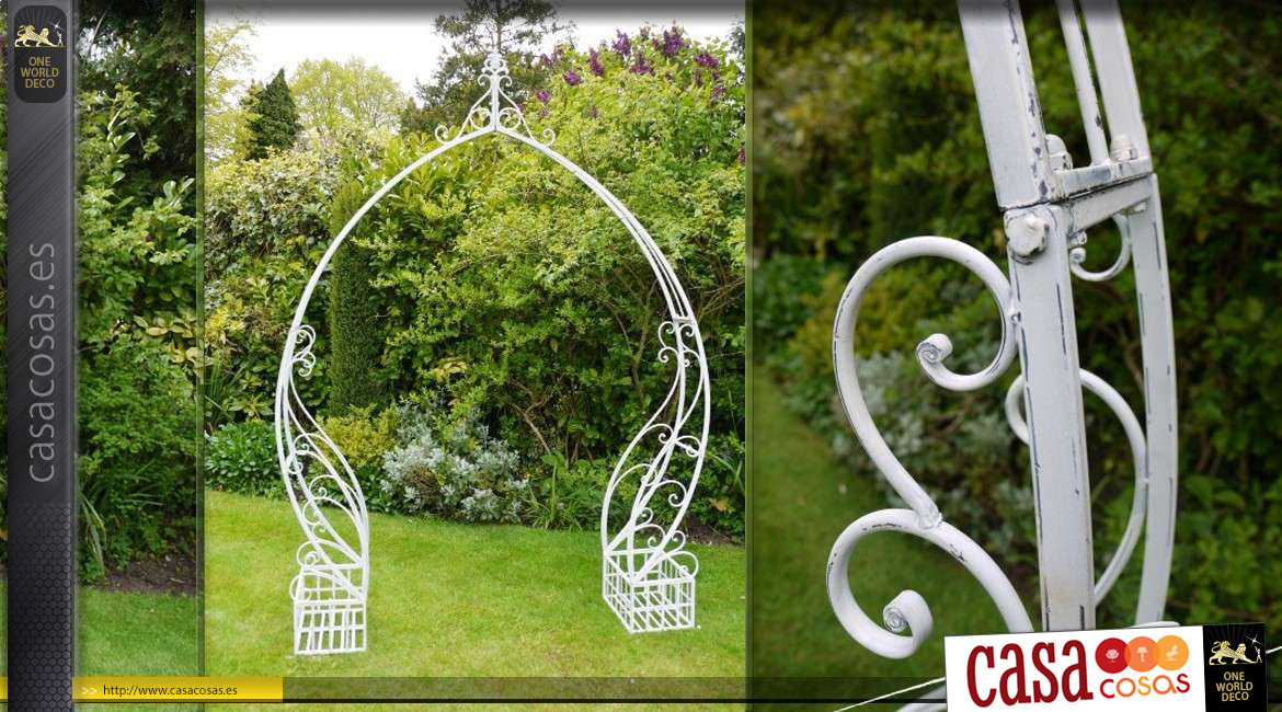 Arco decorativo de forja y metal con jardineras (2,6 metros)