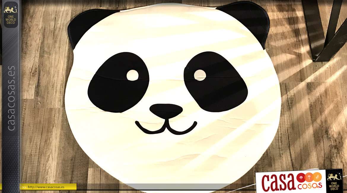 Alfombra decorativa en forma y colores del Panda, blanco y negro 67cm