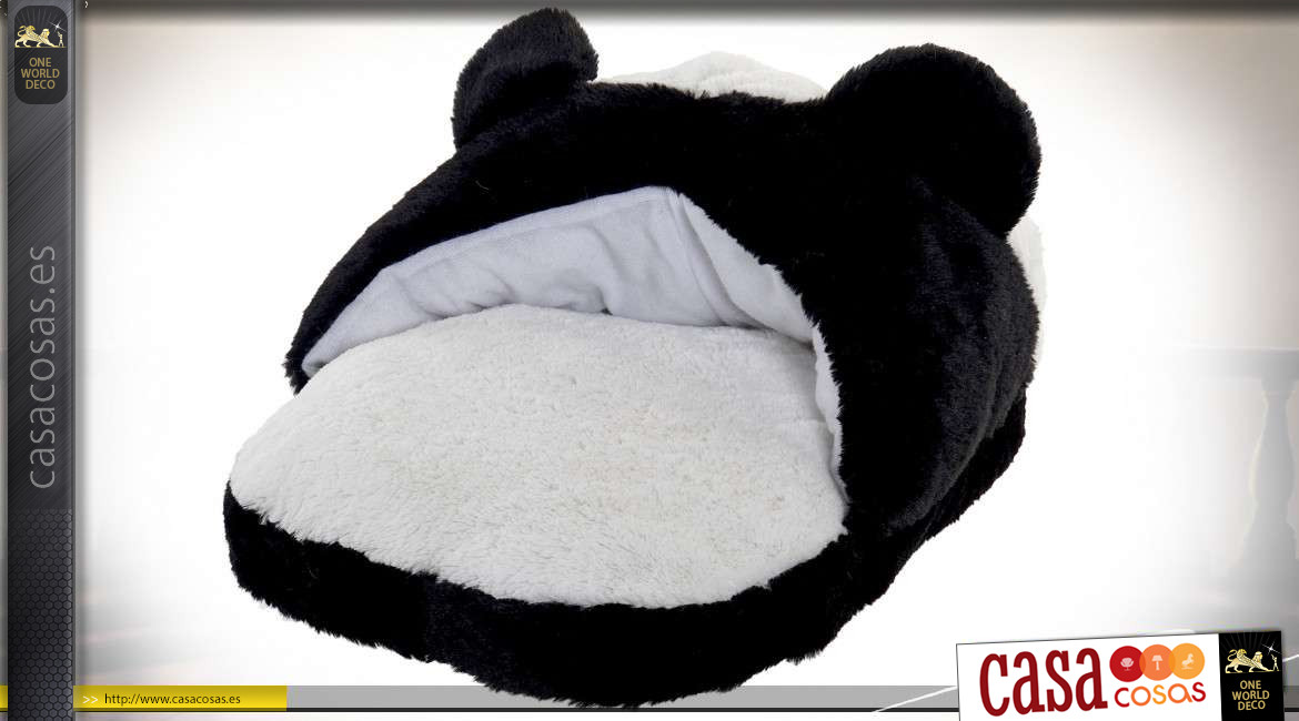 Calentador de pies de panda negro, suave y cálido, poliéster, 40cm