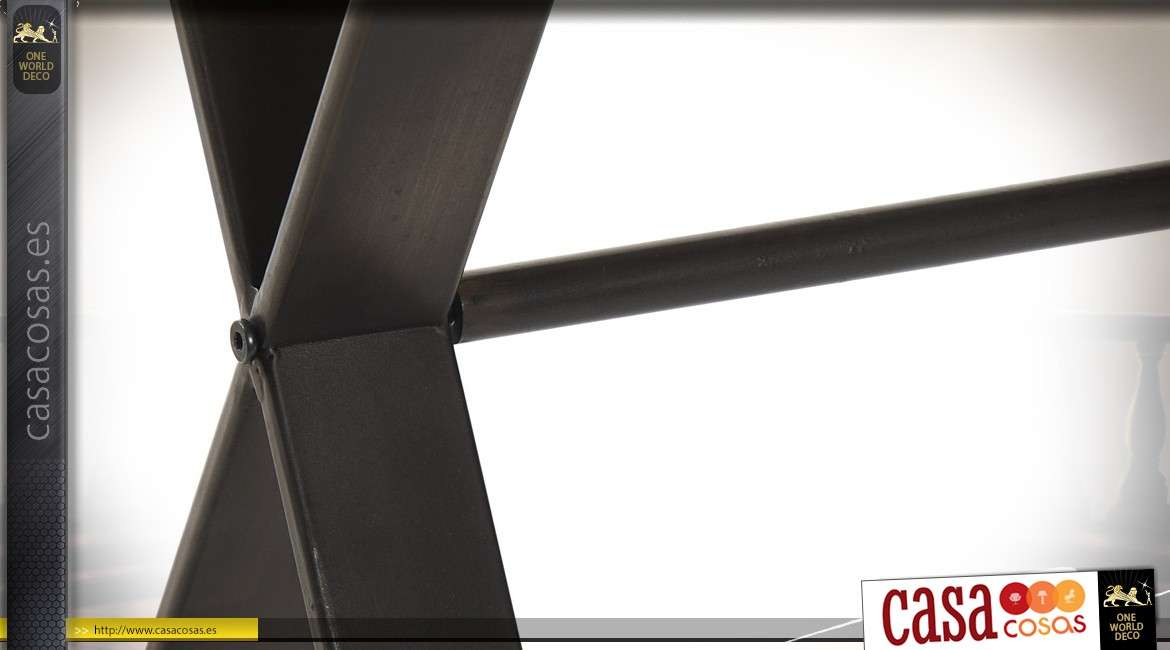 Mesa consola moderna de abeto envejecido y metal negro con 3 cajones 120 cm.