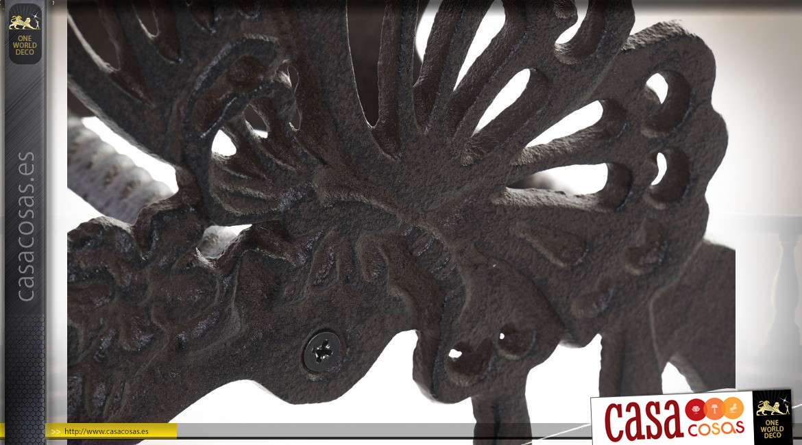 Soporte de pared en hierro fundido con acabado antiguo, para mangueras de jardín en forma de mariposa, 25cm