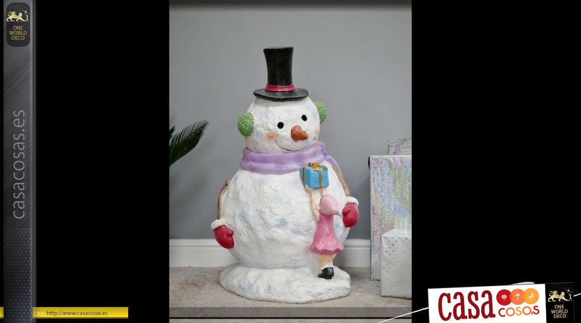 Gran muñeco de nieve navideño decorativo 80 cm