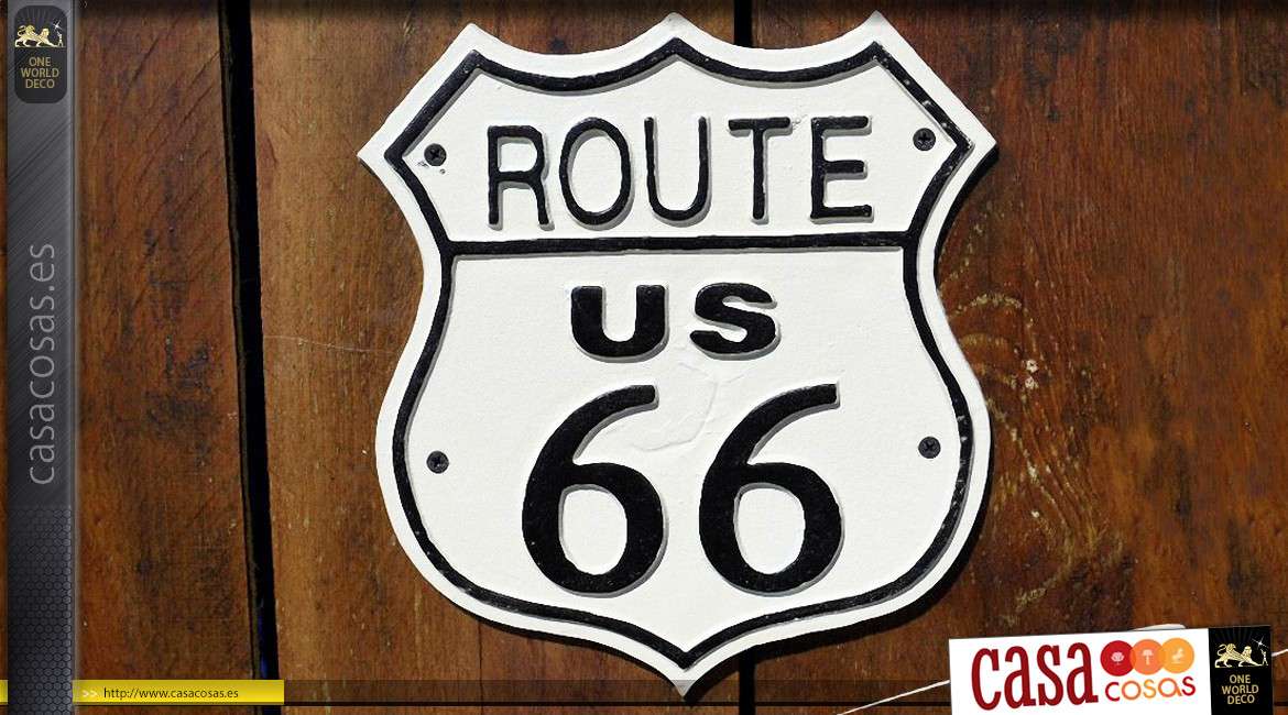 Placa de pared de metal Route 66 US