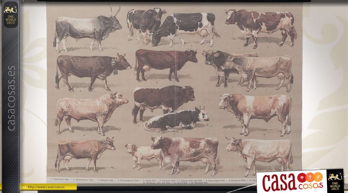Pintura de pared con temática de vaca vintage