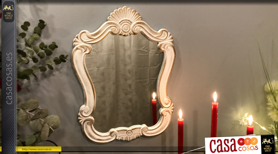 Lupia Espejo de Pared y Estilo Shabby Chic Color Blanco 40 x 125 cm 