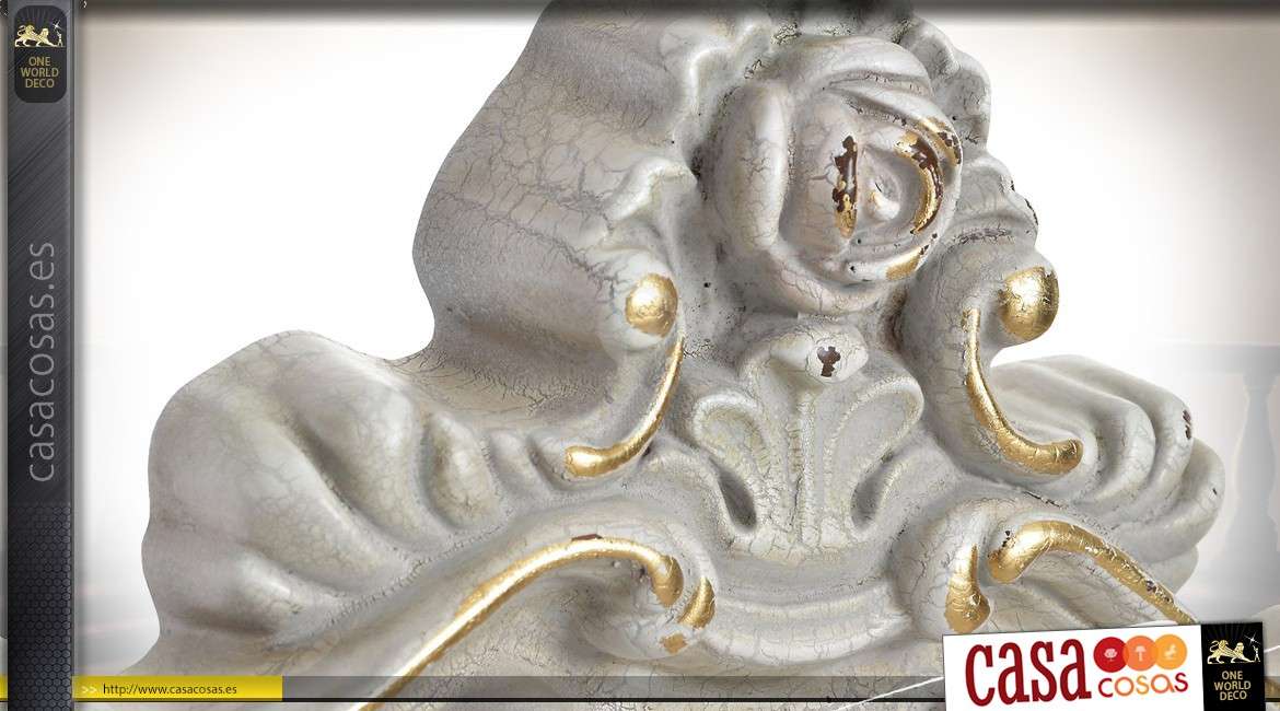 espejo romántico y barroco gris claro inspiración mármol dorado 69 cm