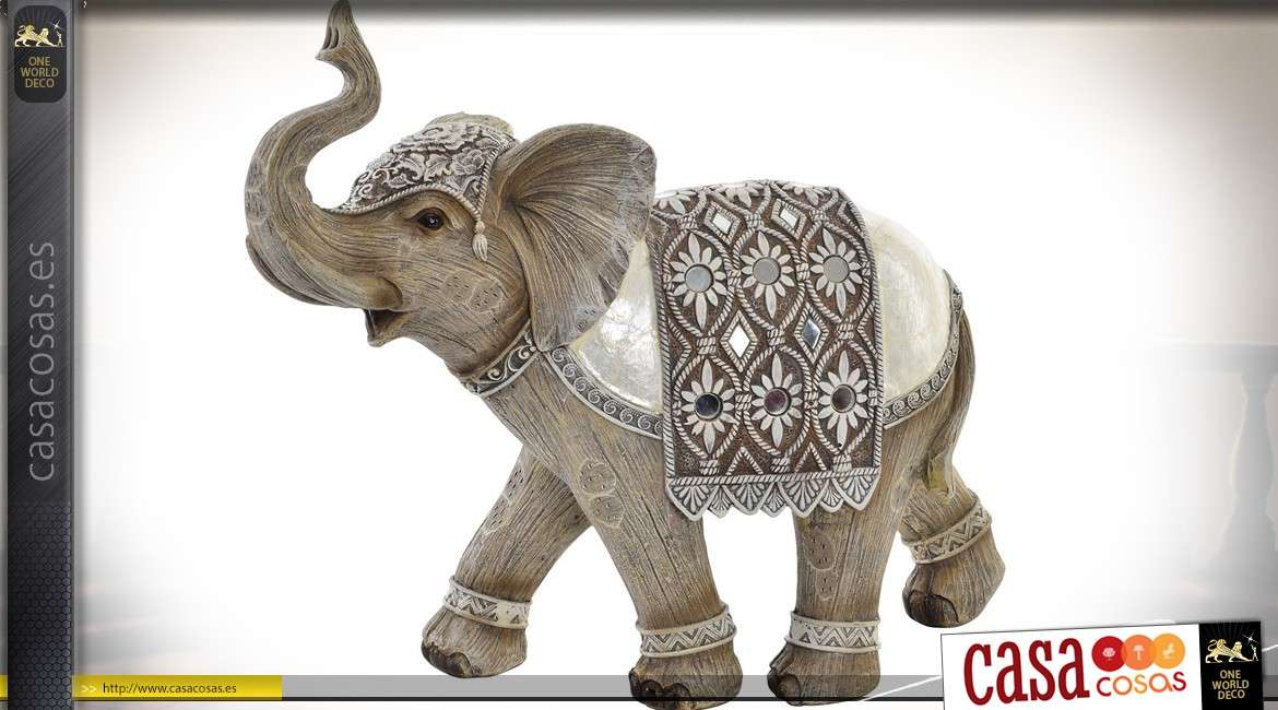 Estatuilla de elefante indio con arnés regalia 26 cm