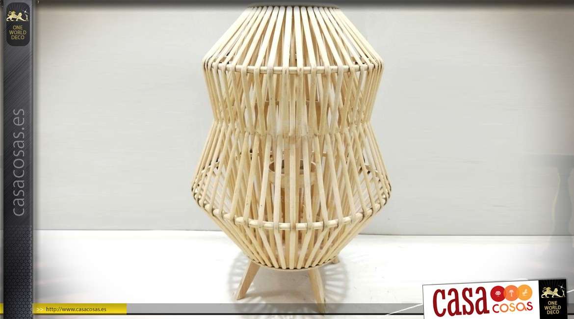Linterna de candelabro de bambú natural grande 59 cm