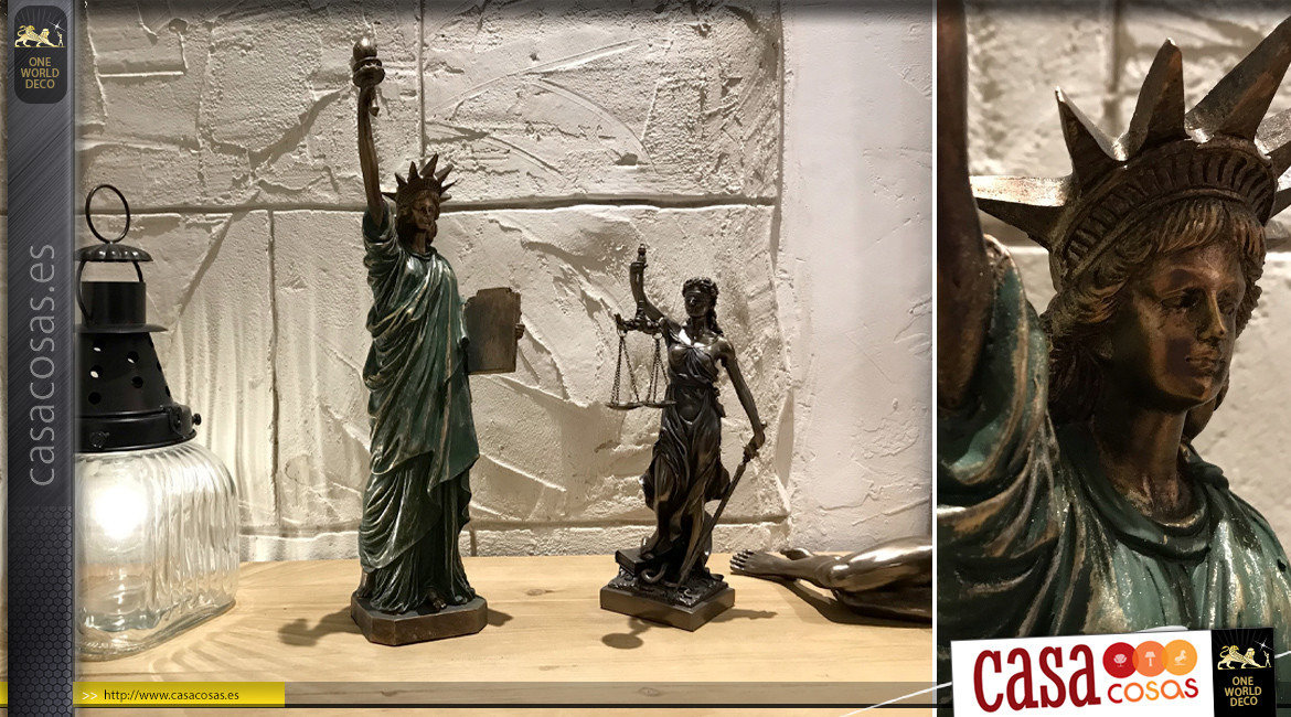Estatua de la Estatua de la Libertad color bronce 48 cm