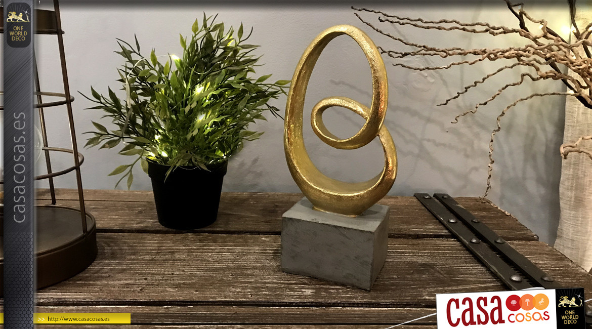 Trofeo decorativo de resina de estilo abstracto moderno, ambiente contemporáneo, 25cm