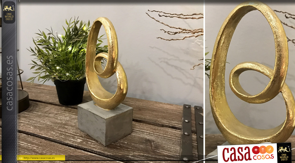 Trofeo decorativo de resina de estilo abstracto moderno, ambiente contemporáneo, 25cm