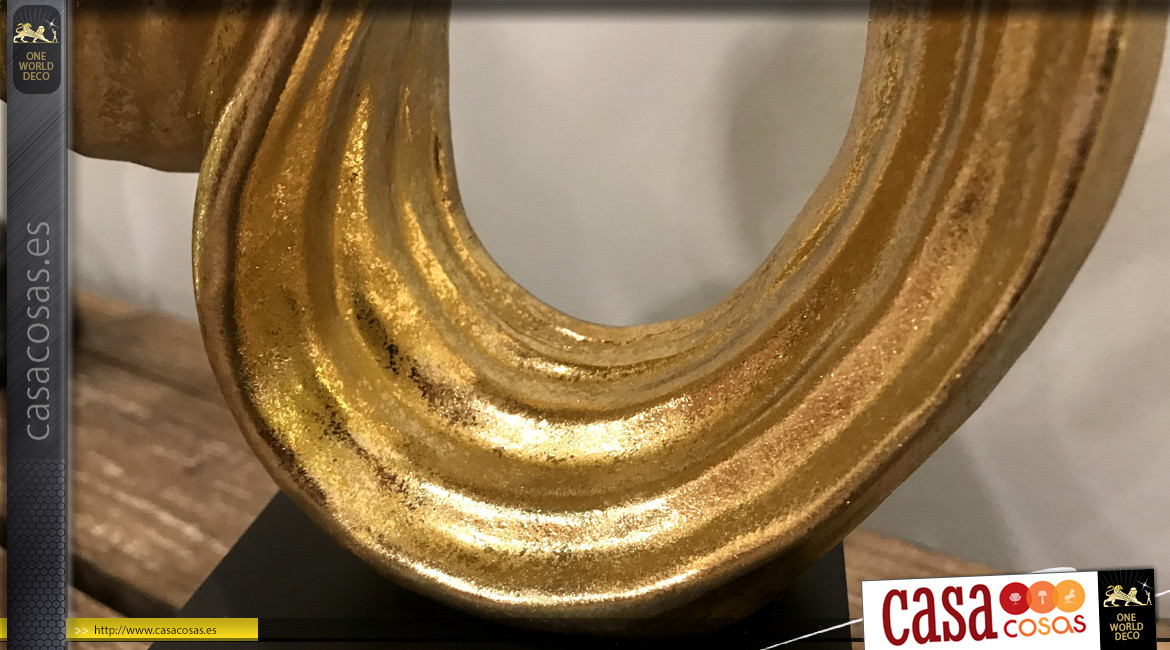 Trofeo estilo abstracto en resina acabado negro y dorado, 49cm
