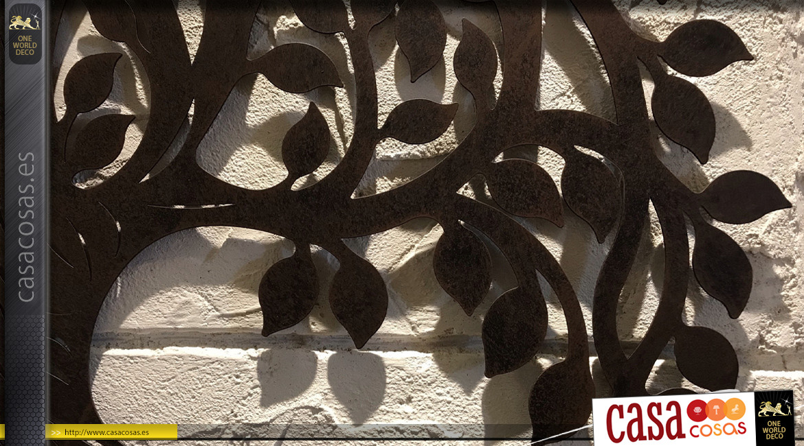 Cedro, gran decoración Árbol de la Vida, de metal efecto antiguo,63cm