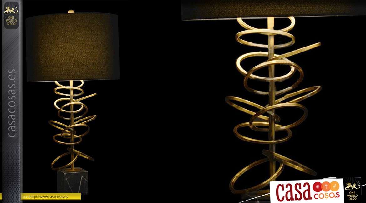 Lámpara de mesa moderna colección de Lámparas Preciosas de metal, mármol y lino 74cm
