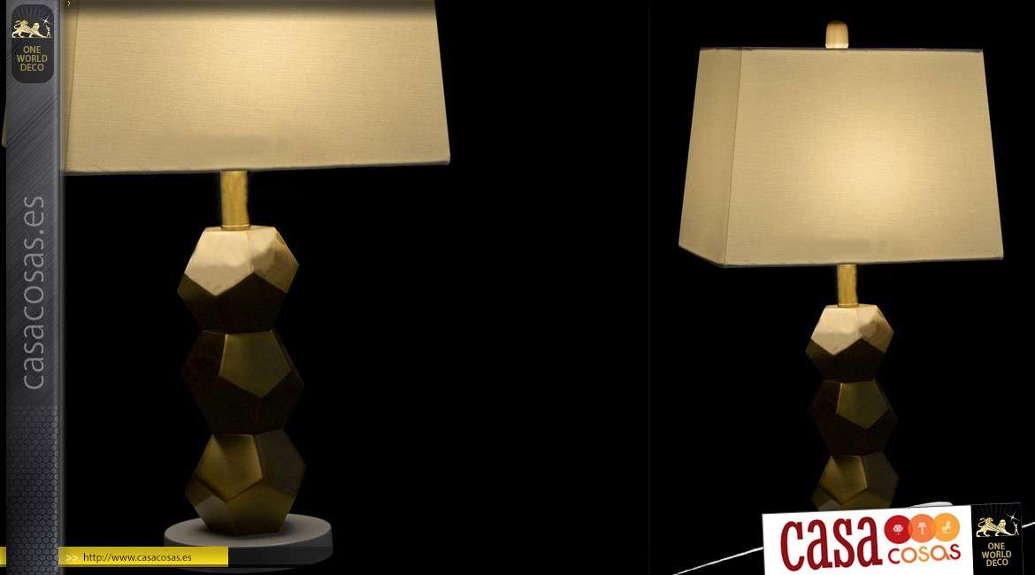 Lámpara de mesa moderna y de diseño con pie hexagonal en 3D Colección Precious Lamps
