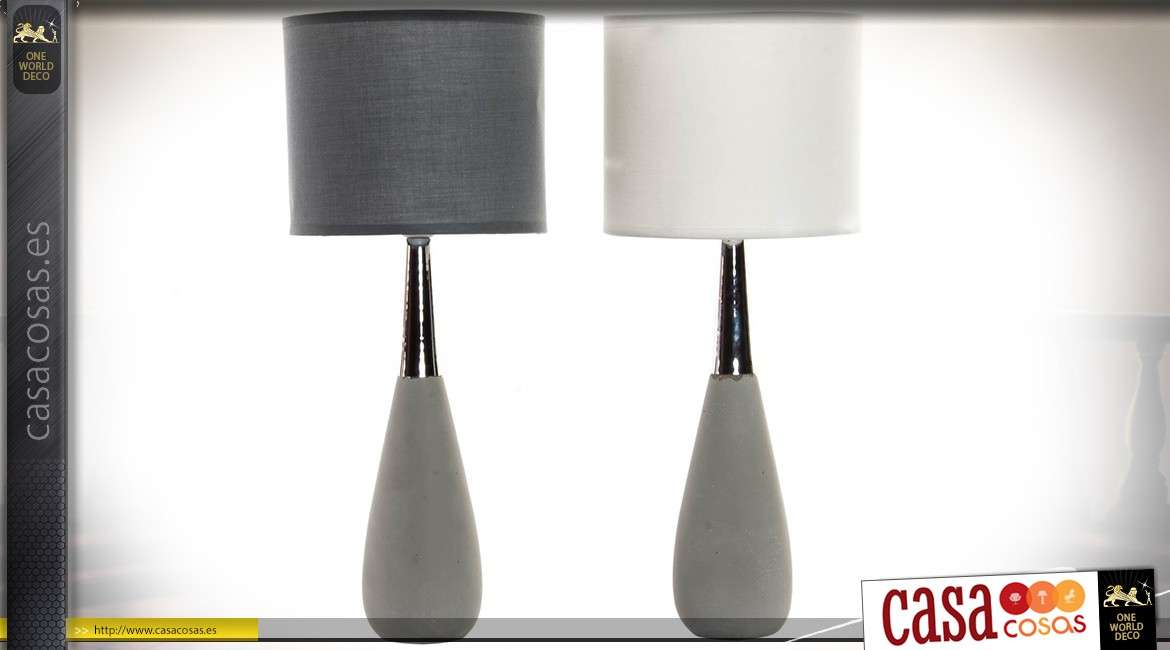 Lámparas Duo con pantalla cerámica y metal cromada en blanco y negro 43 cm