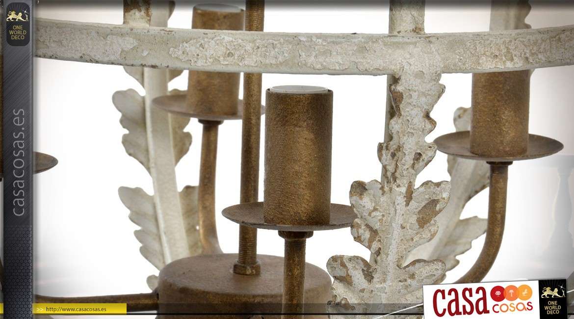 Gran candelabro de metal de estilo barroco 89 cm