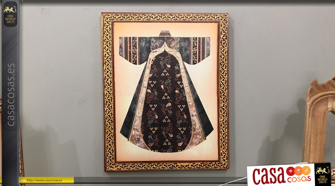 Serie de 3 cuadros sobre el tema de los kimonos, colorido ambiente asiático, modelo 2, 40x50cm