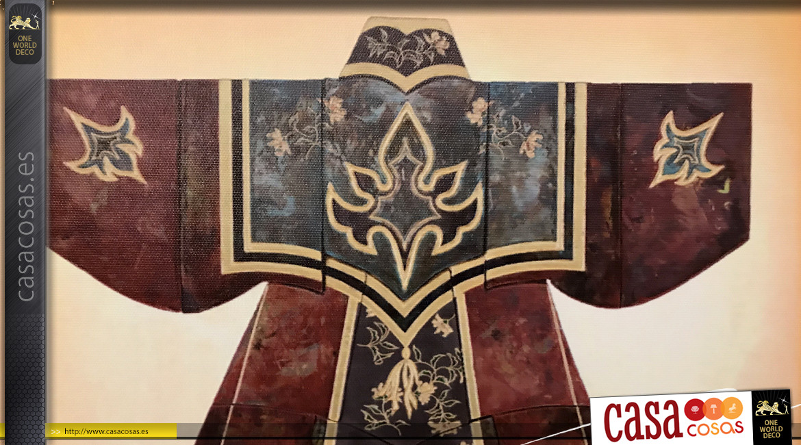 Serie de 3 cuadros sobre el tema de los kimonos, colorido ambiente asiático, modelo 2, 40x50cm