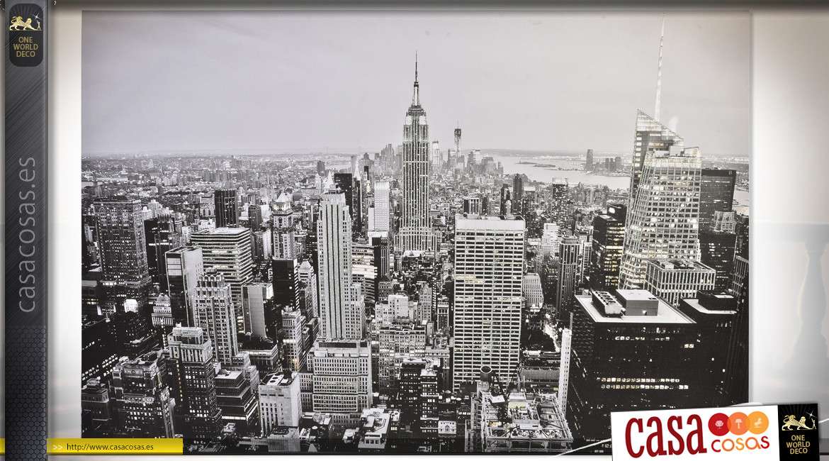 Cuadro retro New York, en blanco y negro con lentejuelas 150 x 100 cm