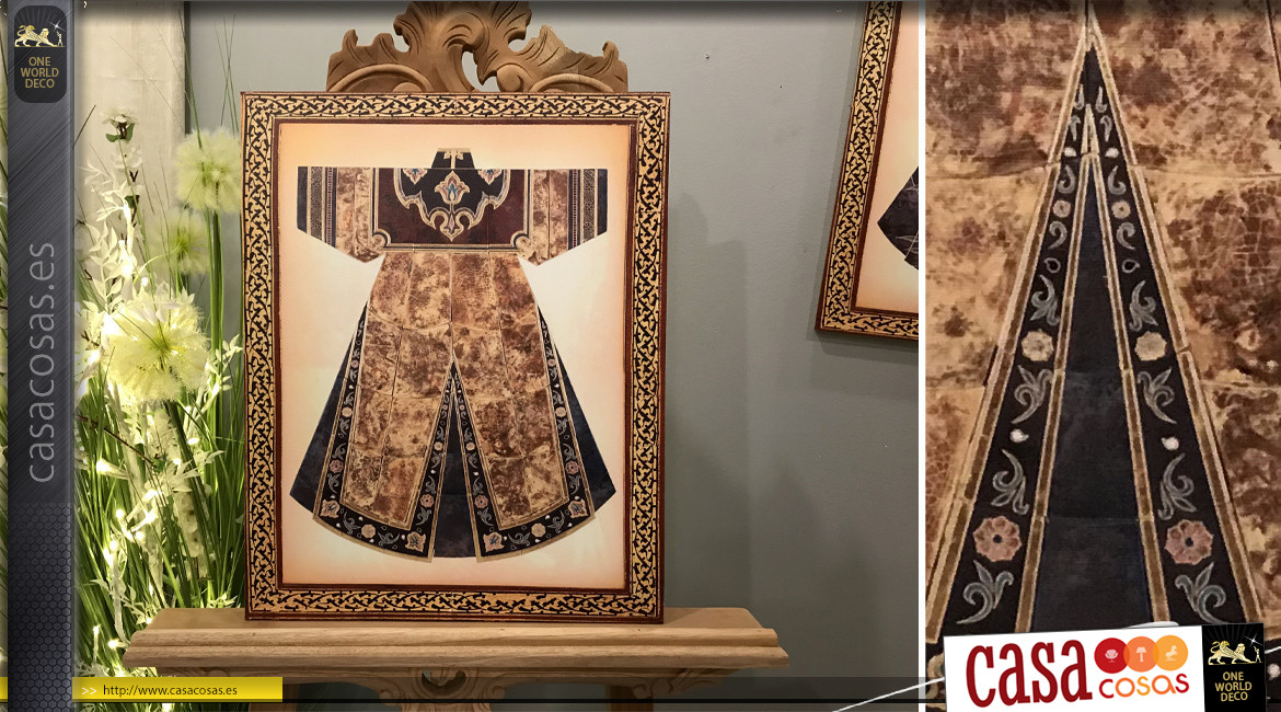 Serie de 3 cuadros sobre el tema de los kimonos, ambiente asiático colorido, 40x50cm