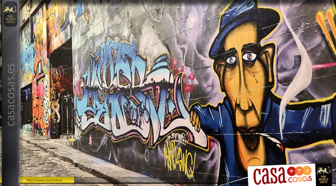 Serie de dos cuadros de Street Art, espíritu de graffiti, 90cm
