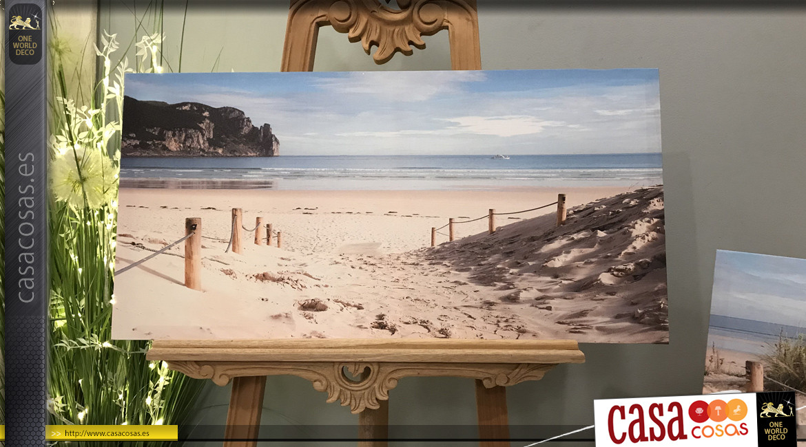 Serie de dos lienzos de estilo costero, fotos de entradas a playas paradisíacas, 80cm