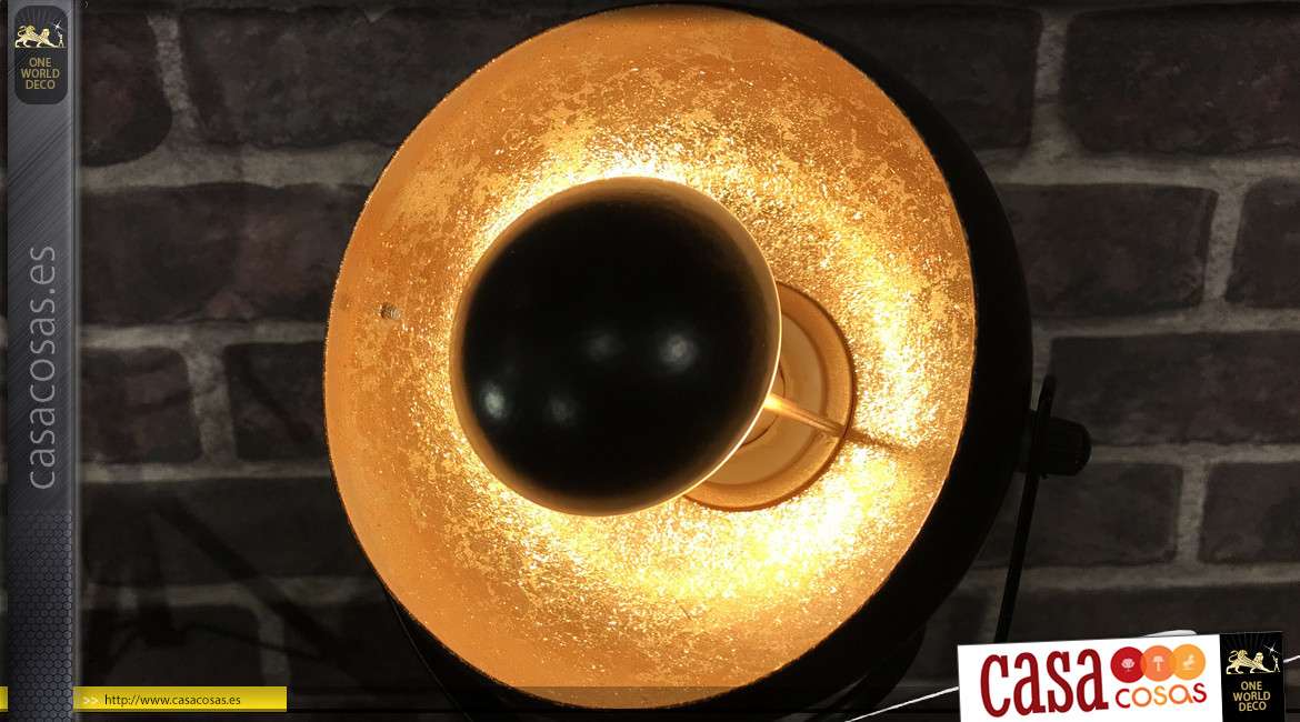 Lámpara de noche en metal acabado negro, trípode, modelo Gold 36 cm