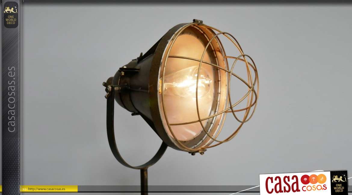 Lámpara de pie de metal, estilo retro industrial, acabado antiguo, ajustable, 140cm