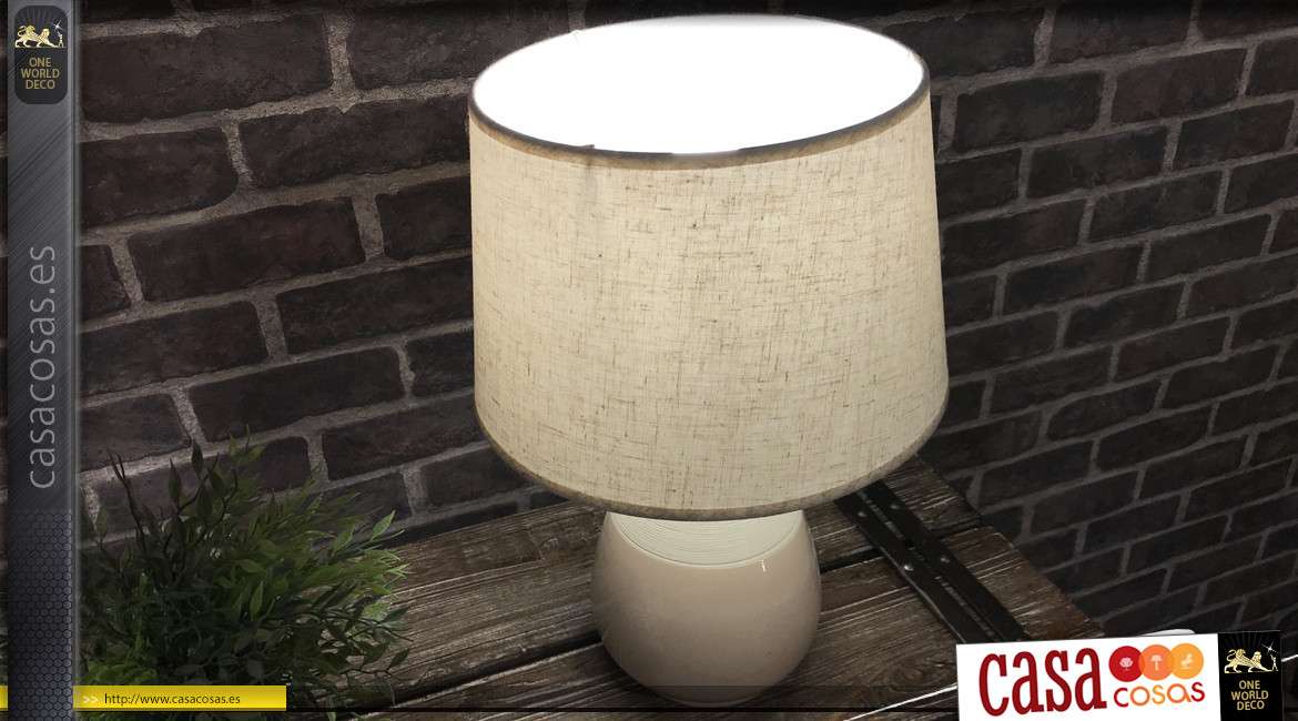 Dúo de lámparas de mesa de cerámica en colores pálidos