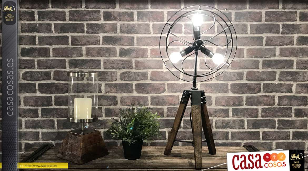 Lámpara de estilo industrial con forma de ventilador retro de 64 cm