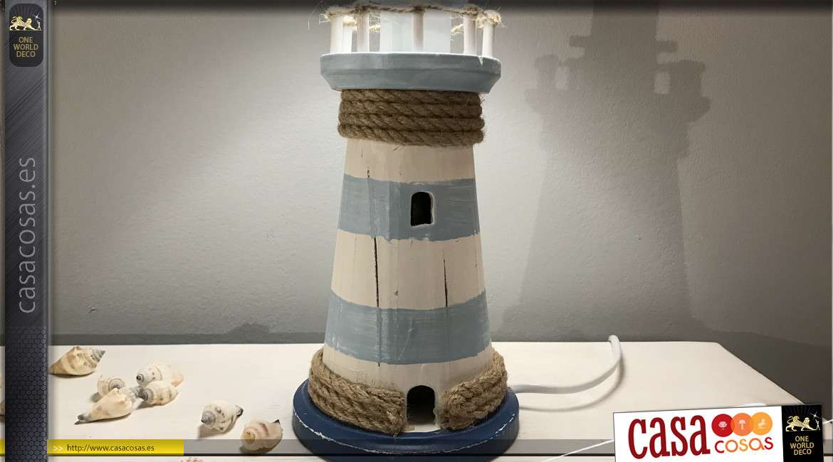 Lámpara de sobremesa en forma de faro marino 43 cm