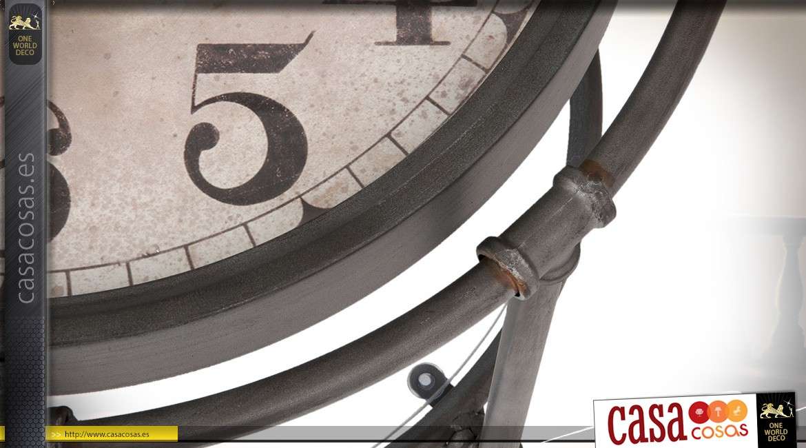 Mesita redonda de reloj con bandejas dobles de estilo retro Ø 60 cm