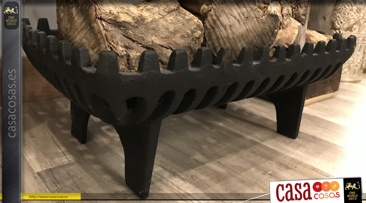 Reja de chimenea de hierro fundido forma de cesta