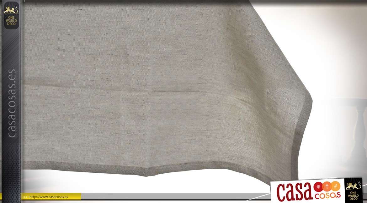 Mantel grande de lino y algodón 250x150 - 160 gr / m² con 8 toallas