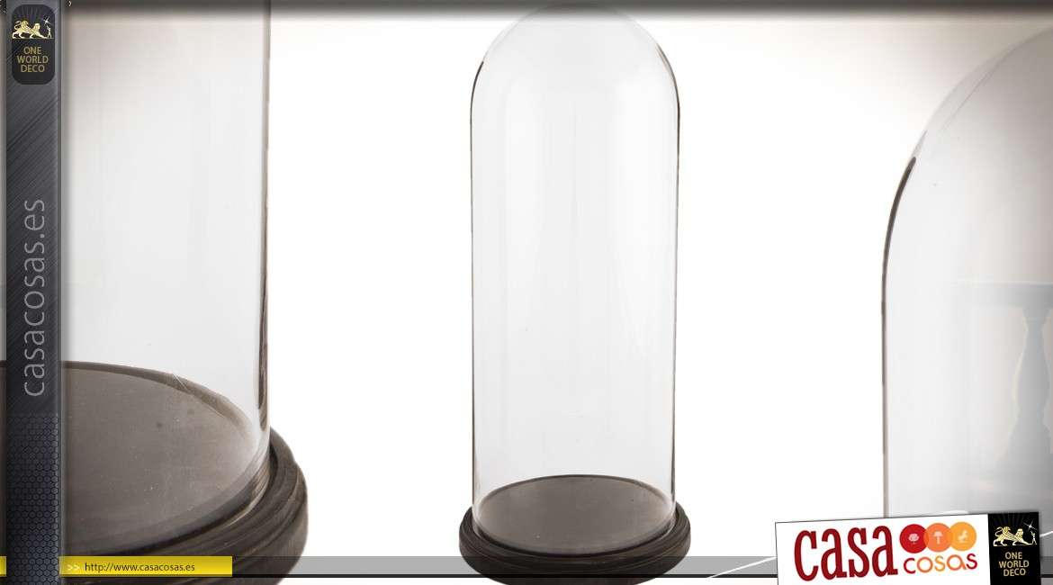 Globo de cristal ovalado sobre base 60 cm.