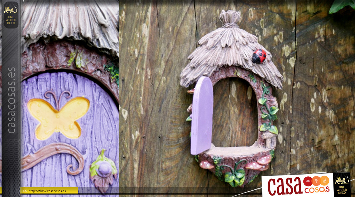 Puerta ratoncita, de resina, ambiente de cuento de hadas y encanto infantil, colorida y suave, 21cm
