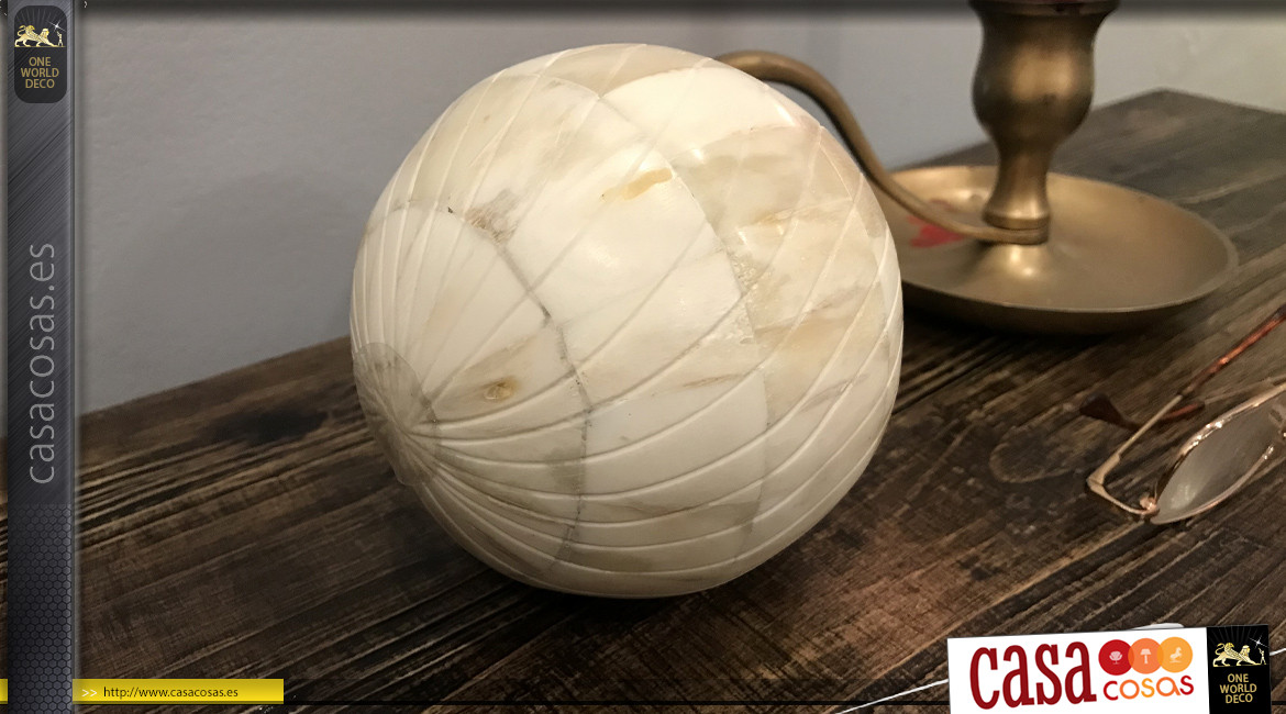 Bola decorativa de madera de mango con acabado perlado, Ø10cm