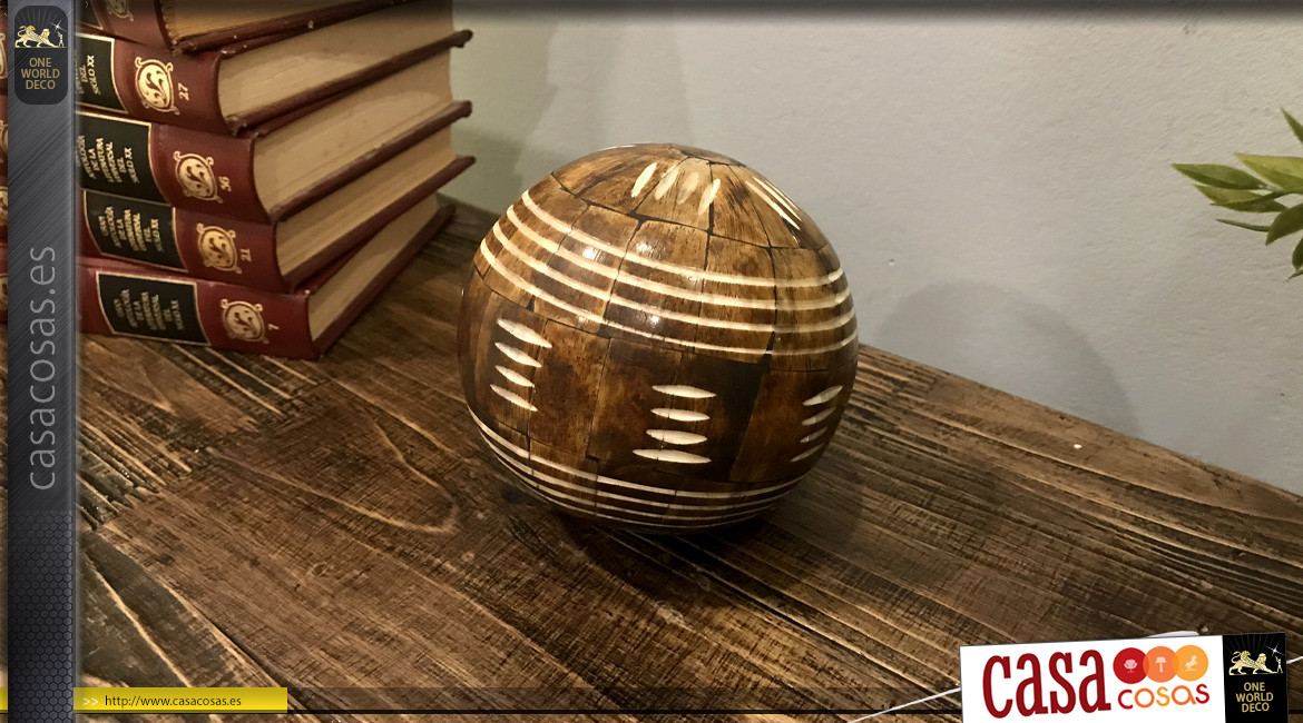Juego de 2 esferas decorativas marrón oscuro y acabado nacarado, Ø 10cm