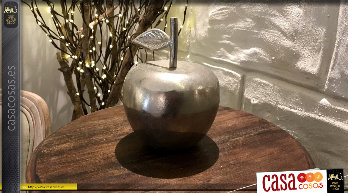 Manzana decorativa de aluminio acabado envejecido 15cm