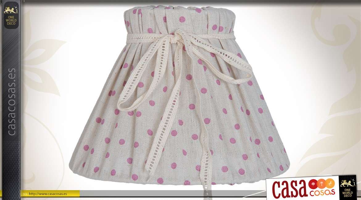 Pantalla decorativa en algodón con guisantes rosas