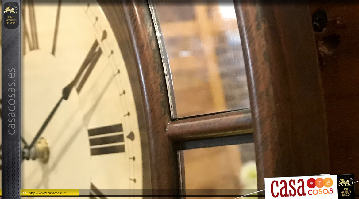 Reloj de pared de PVC con marco de espejo, acabado cobre antiguo, ambiente retro, Ø41cm