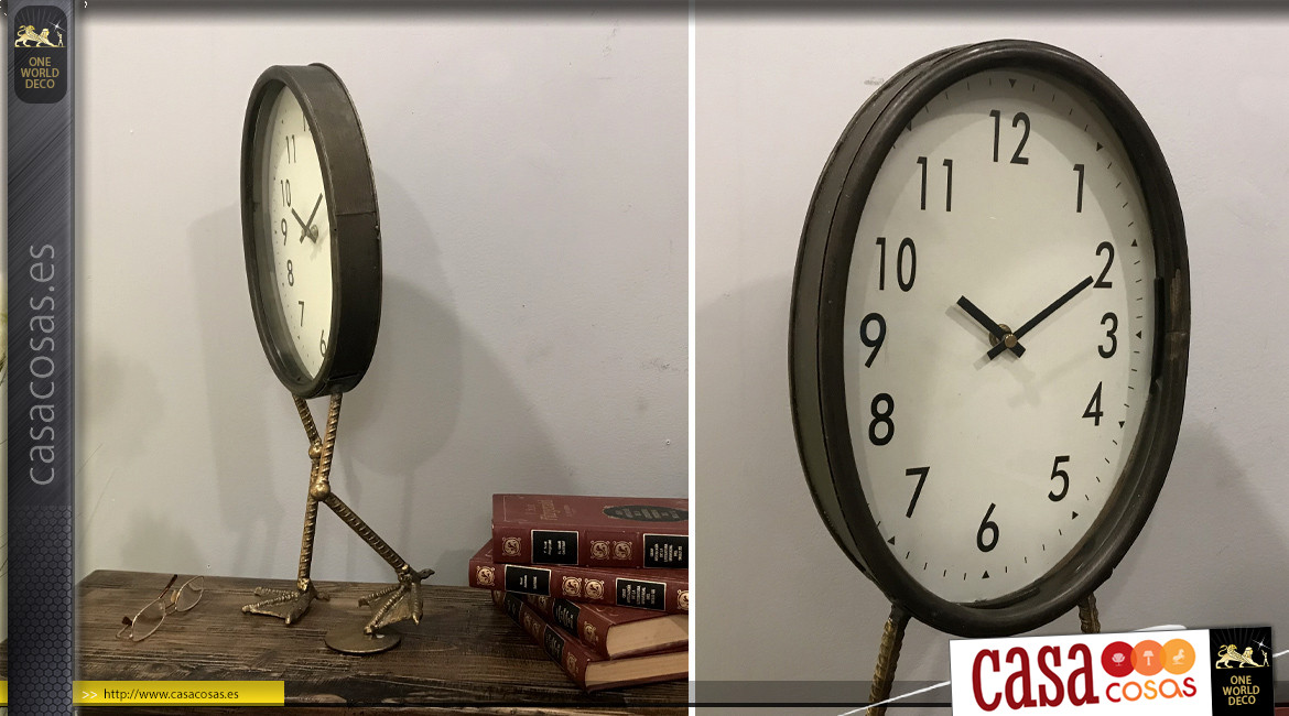 Original reloj de mesa ovalado con patas de aves zancudas 53 cm