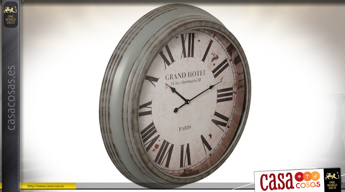 Reloj de metal de estilo retro con acabado oxidado Ø 65 cm