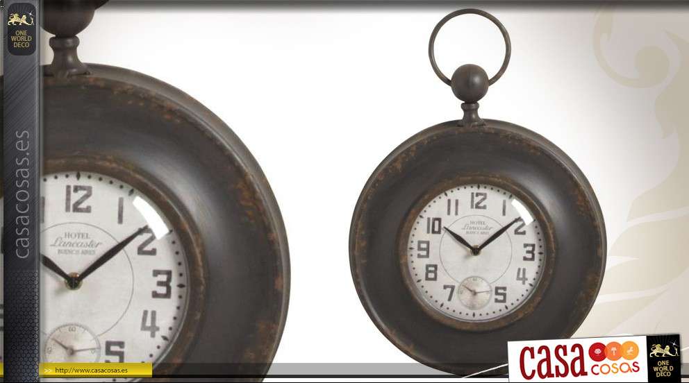 Reloj de pared estilo mercado de pulgas de metal y vidrio