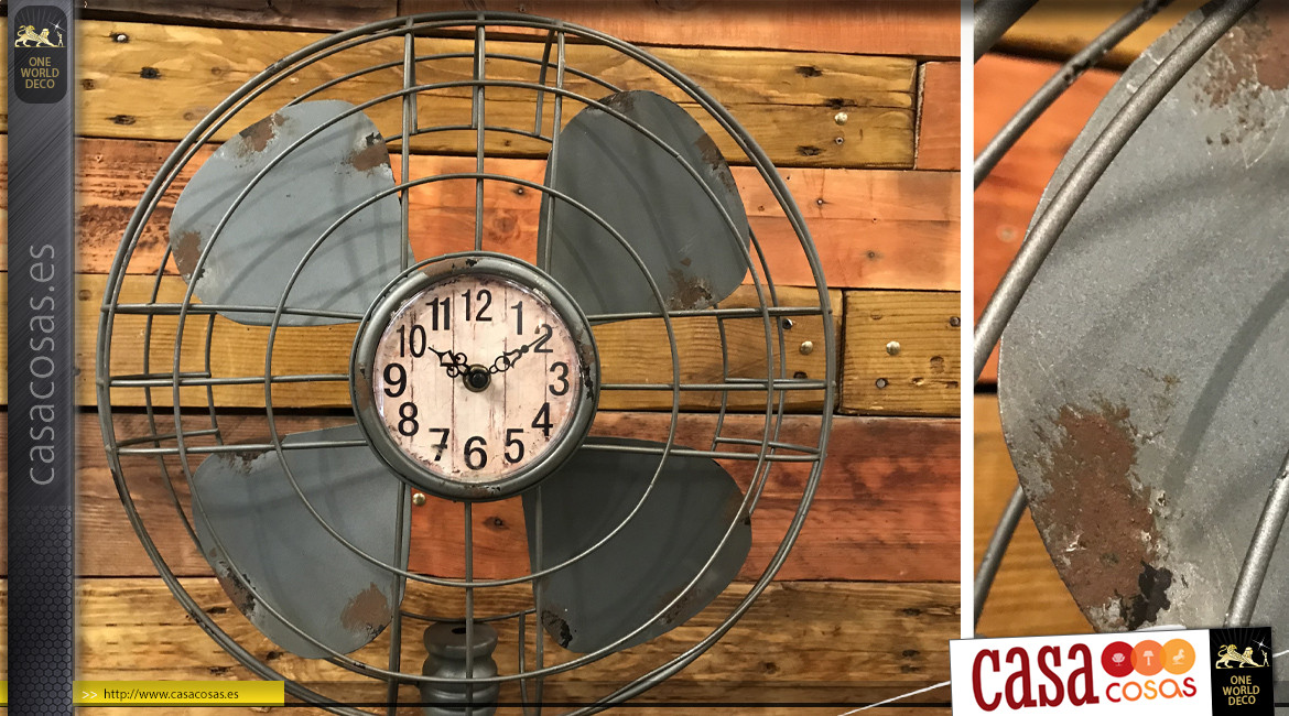 Reloj en forma de ventilador retro, 59 cm