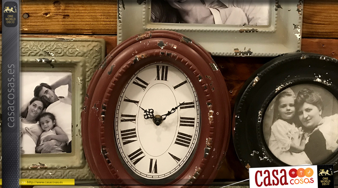 Marco foto reloj de metal estilo antiguo vintage, 60cm
