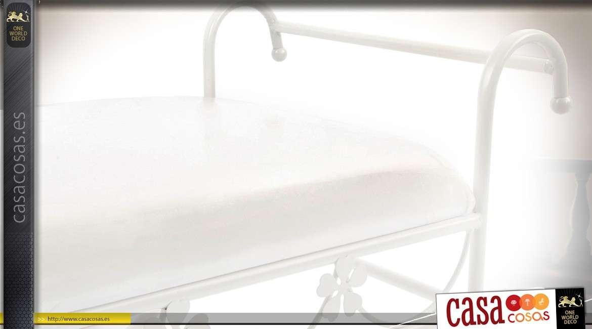 Silla Dagobert de metal forjado estilo lacado blanco con cojin 74 cm