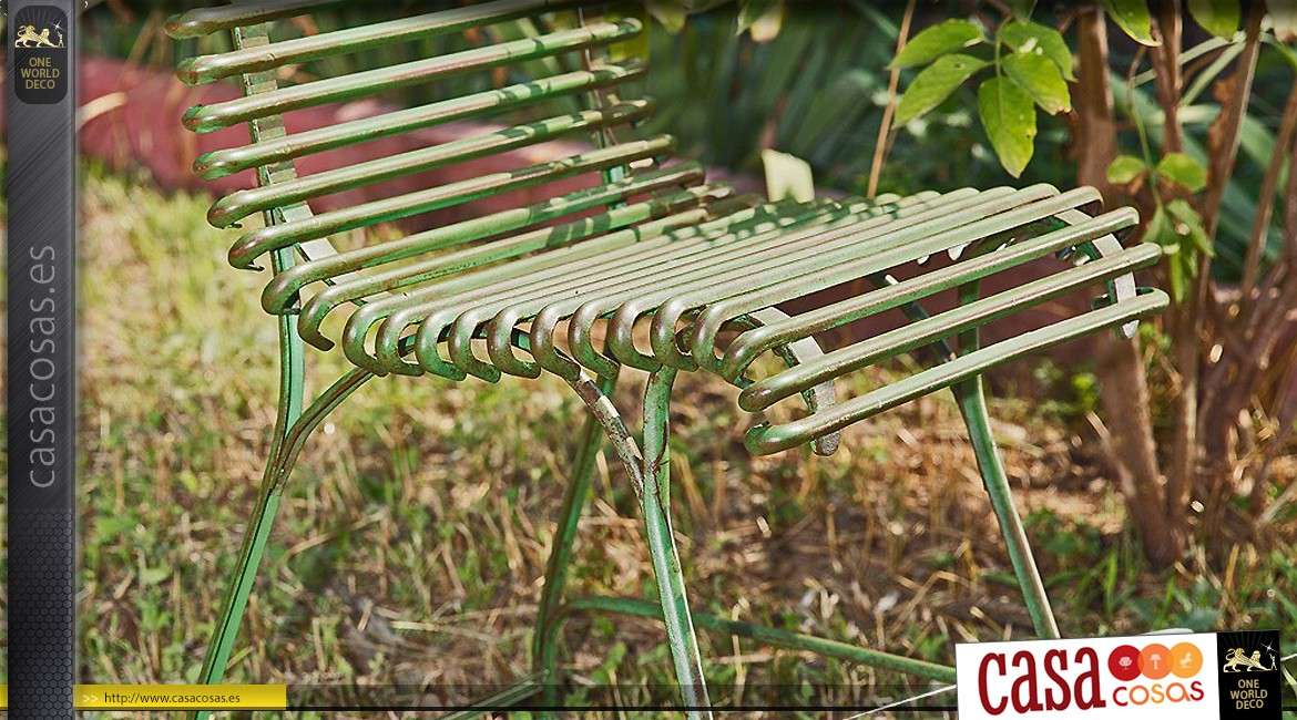 Silla de jardín tradicional de hierro forjado con acabado personalizado